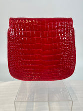 SOLD Lana of London Red Alligator Clutch or Shoulder Bag with Gold & Rhinestone Clasp