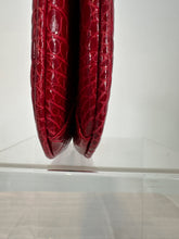 SOLD Lana of London Red Alligator Clutch or Shoulder Bag with Gold & Rhinestone Clasp