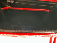 SOLD Lana of London Red Alligator Clutch or Shoulder Bag with Gold & Rhinestone Clasp