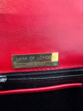 SOLD Lana of London Red Alligator Clutch or Shoulder Bag with Gold & Rhinestone Clasp