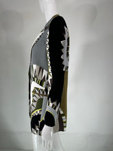 SOLD Emilio Pucci Single Breasted Notched Lapel Jacket Grey Olive Black White Yellow