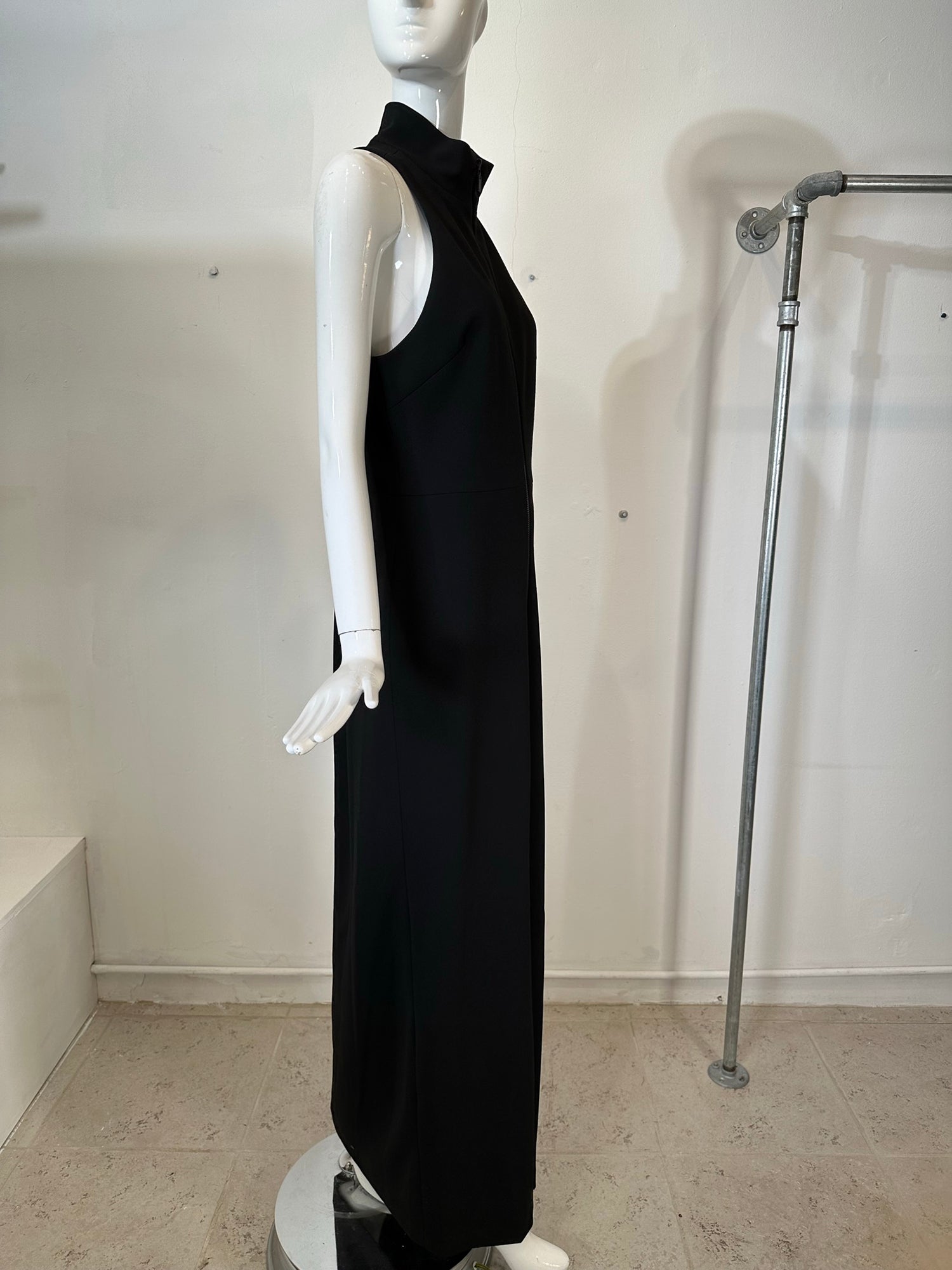 maxi dress with zipper in front 100% Cotton White Denim Zip Up Maxi Dress - All Dresses