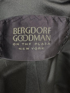 Bergdorf Goodman Demi Couture Trapeze Black Silk Satin Evening Coat 1950s