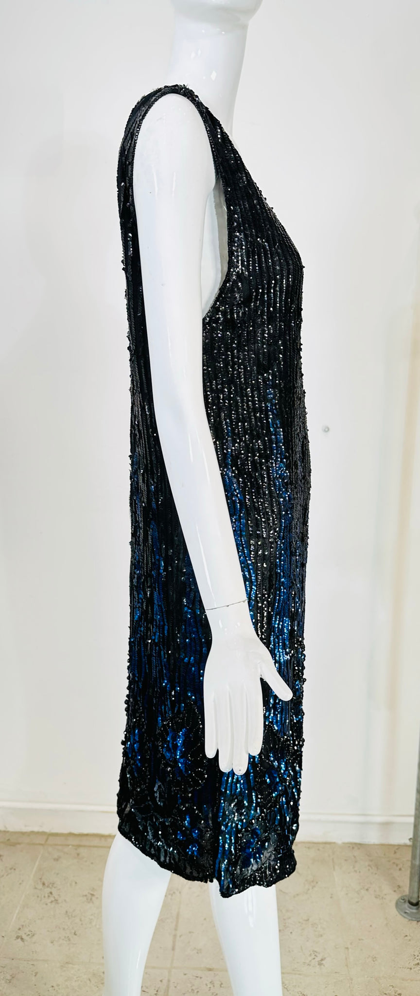 SOLD 1920s Black & Blue Flame Sequin Flapper Dress Palm Beach Vintage SOLD 1920s Black & Blue Flame Sequin Flapper Dress Palm Beach Vintage