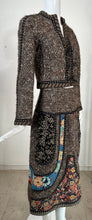 SOLD Koos van den Akker Wool & Quilted Cotton Print Cropped Jacket & Skirt Set 1970s