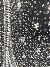 Halston Crystal & Pearl Beaded black Silk Chiffon Jacket & Skirt Set Late 1970s