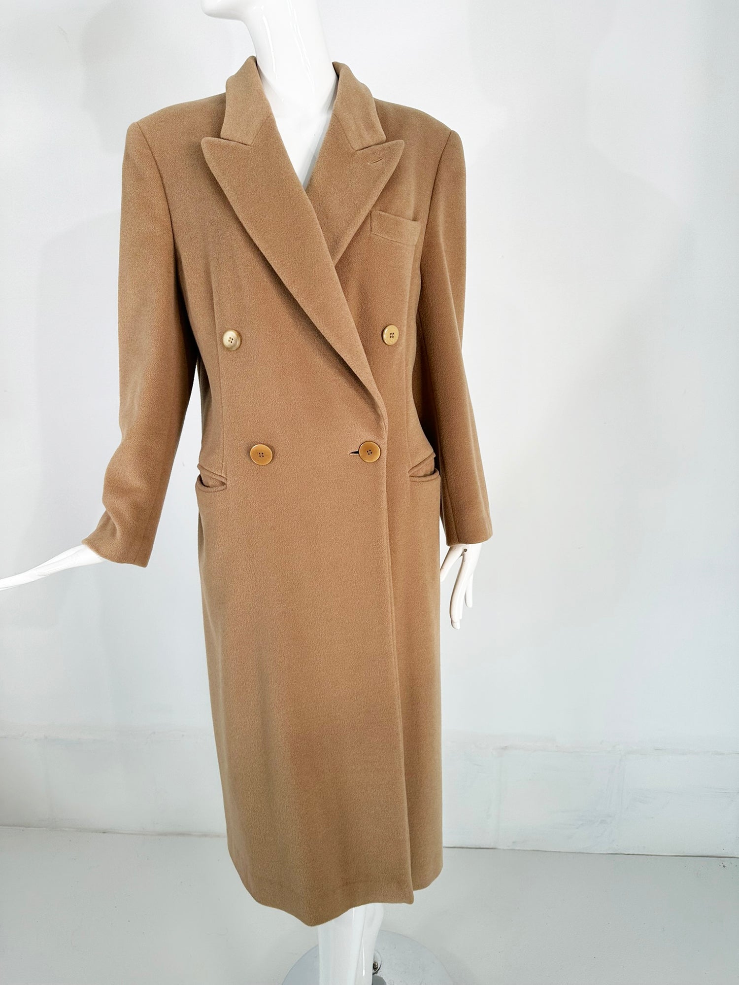 90s Giorgio Armani コート ロング カシミヤ キャメル SOLD Giorgio Armani Camel Hair Classic Double Breasted Coat 1990s