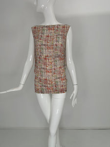 Chanel Identification 1999A Silk Tweed Print Tunic Tank Top 36