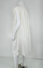 Hermes Crisp Sheer White Cotton Short Sleeve Pleated Placket Front Dress 42