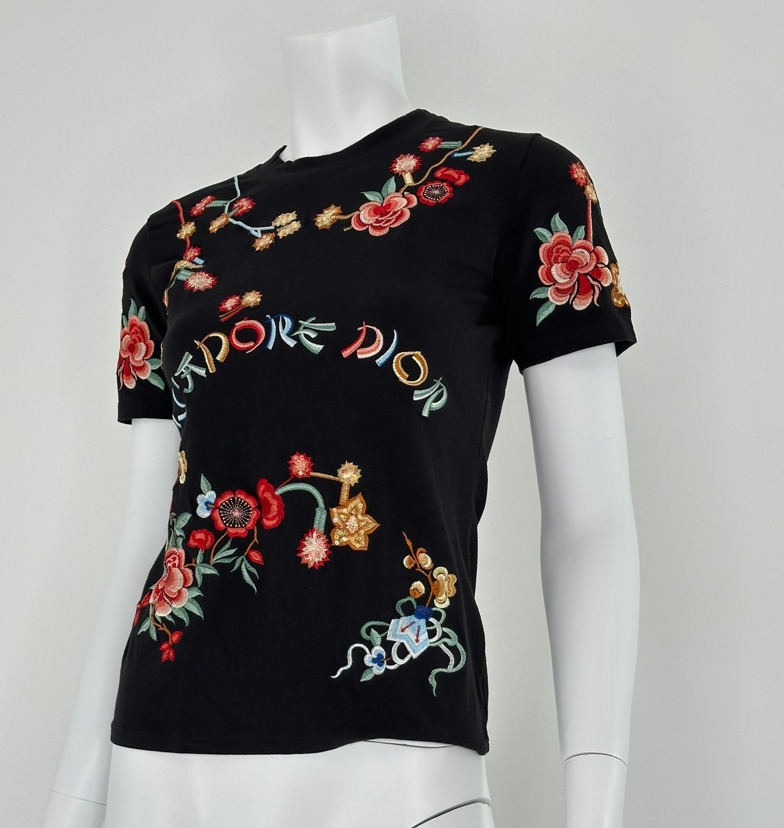 Christian Dior 2001 J'ADORE DIOR Black Embroidered Short