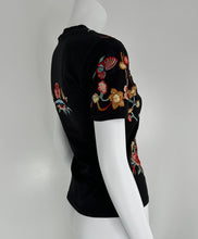 Christian Dior 2001 J'ADORE DIOR Black Embroidered  Short Sleeve T-Shirt 10