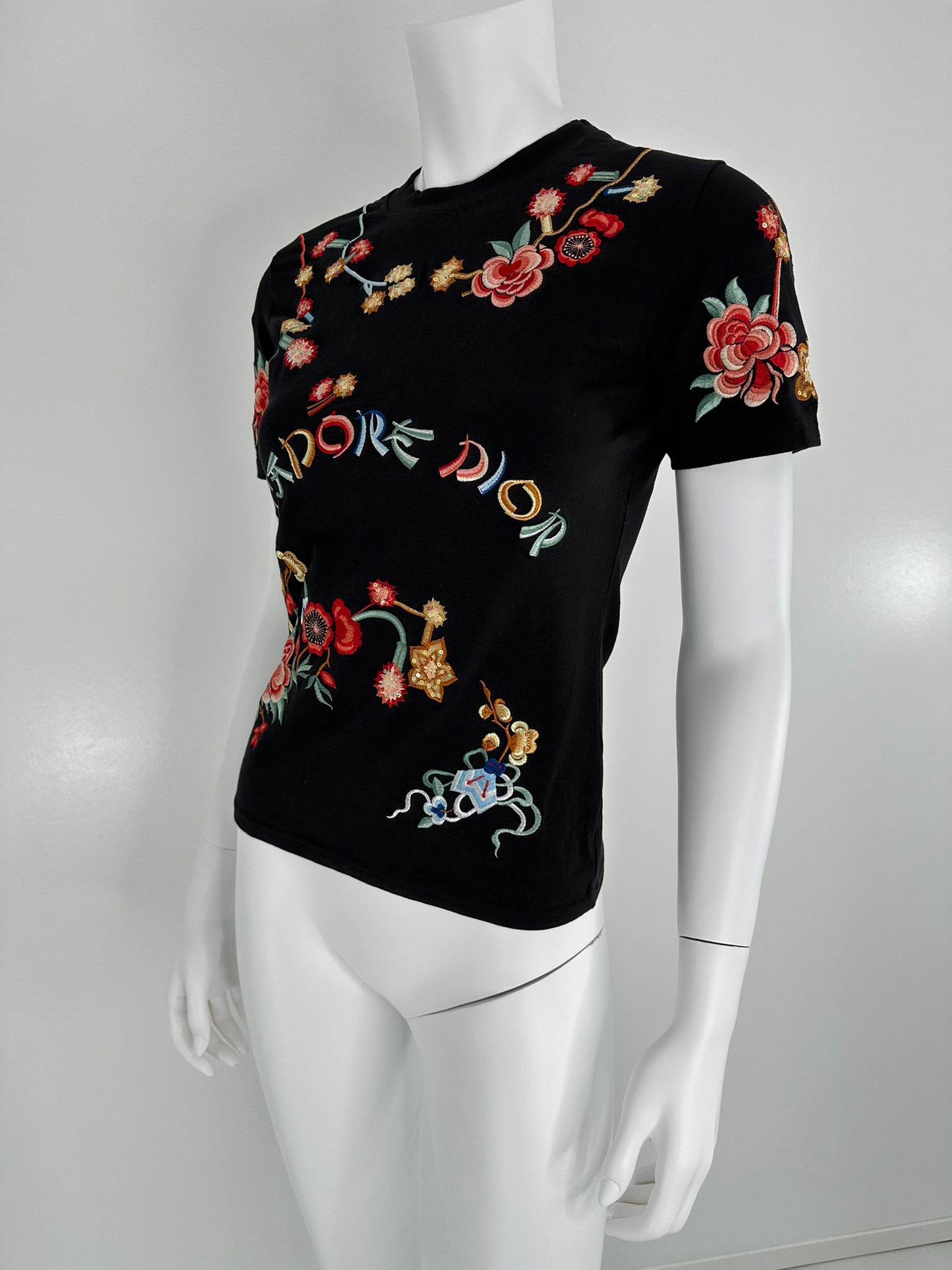 Christian Dior 2001 J'ADORE DIOR Black Embroidered Short