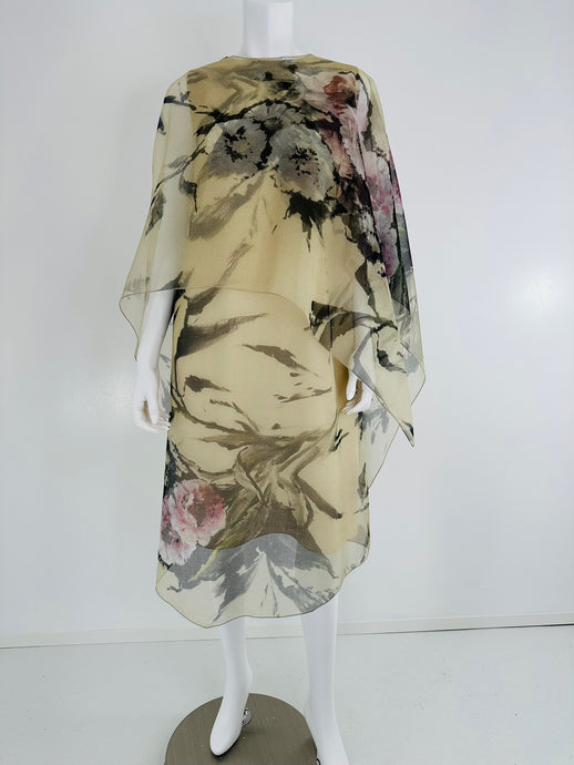 Georg et Arend Salon Privée Munich Printed Silk Organza Dress & Cape