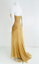 Vera Wang Nude/Champagne Tulle Strapless Pleated Torso Gown with Train 10