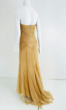 Vera Wang Nude/Champagne Tulle Strapless Pleated Torso Gown with Train 10