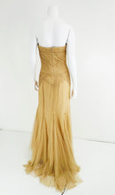 Vera Wang Nude/Champagne Tulle Strapless Pleated Torso Gown with Train 10