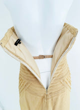 Vera Wang Nude/Champagne Tulle Strapless Pleated Torso Gown with Train 10