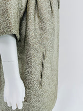 Ben Zuckerman Silver & Ice Blue Metallic Brocade 1950s Sac Back Evening Coat