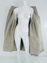 Ben Zuckerman Silver & Ice Blue Metallic Brocade 1950s Sac Back Evening Coat