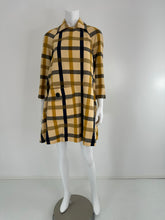 Geoffrey Beene Beene Bazaar Mod Matching Plaid Kangaroo Pocket Swing Coat 1960s