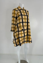 Geoffrey Beene Beene Bazaar Mod Matching Plaid Kangaroo Pocket Swing Coat 1960s