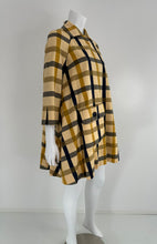 Geoffrey Beene Beene Bazaar Mod Matching Plaid Kangaroo Pocket Swing Coat 1960s