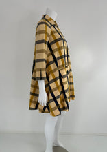 Geoffrey Beene Beene Bazaar Mod Matching Plaid Kangaroo Pocket Swing Coat 1960s