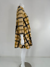 Geoffrey Beene Beene Bazaar Mod Matching Plaid Kangaroo Pocket Swing Coat 1960s