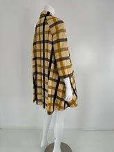 Geoffrey Beene Beene Bazaar Mod Matching Plaid Kangaroo Pocket Swing Coat 1960s