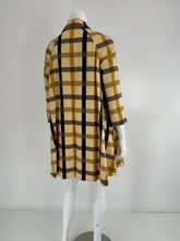 Geoffrey Beene Beene Bazaar Mod Matching Plaid Kangaroo Pocket Swing Coat 1960s