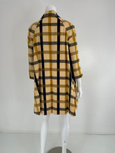 Geoffrey Beene Beene Bazaar Mod Matching Plaid Kangaroo Pocket Swing Coat 1960s