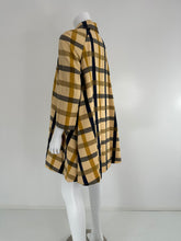 Geoffrey Beene Beene Bazaar Mod Matching Plaid Kangaroo Pocket Swing Coat 1960s