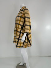 Geoffrey Beene Beene Bazaar Mod Matching Plaid Kangaroo Pocket Swing Coat 1960s
