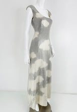 Halston Iconic Clouds Dress in Stormy Grey & Cream Iridescent Sequins Mid 1970s