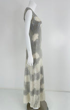 Halston Iconic Clouds Dress in Stormy Grey & Cream Iridescent Sequins Mid 1970s