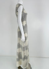 Halston Iconic Clouds Dress in Stormy Grey & Cream Iridescent Sequins Mid 1970s