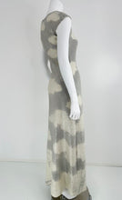 Halston Iconic Clouds Dress in Stormy Grey & Cream Iridescent Sequins Mid 1970s