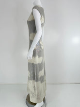 Halston Iconic Clouds Dress in Stormy Grey & Cream Iridescent Sequins Mid 1970s