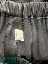 1970s Hot Pants Set Black Satin & Black Sequins Key Hole Tunic Top & Shorts