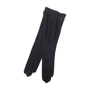 Vintage Black Leather Cut Work Gloves France 7  1960s
