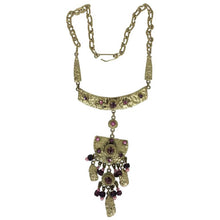 SOLD Henry Perichon Gilded metal renaissance style necklace 1960s