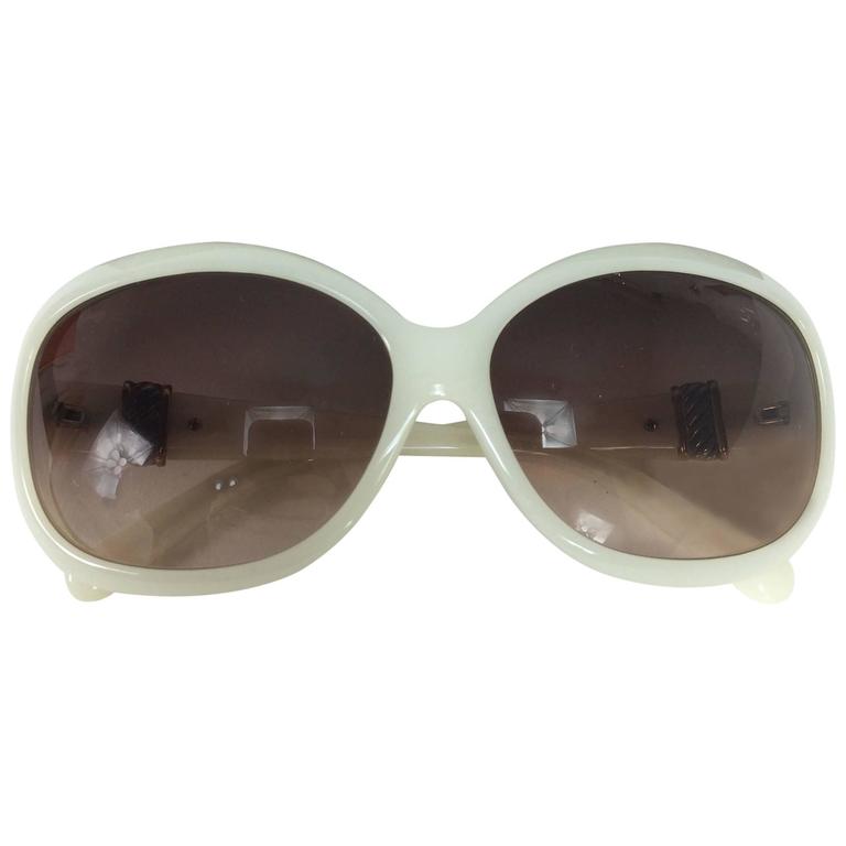 David Yurman cream sunglasses with Sterling silver & gold bands NWT