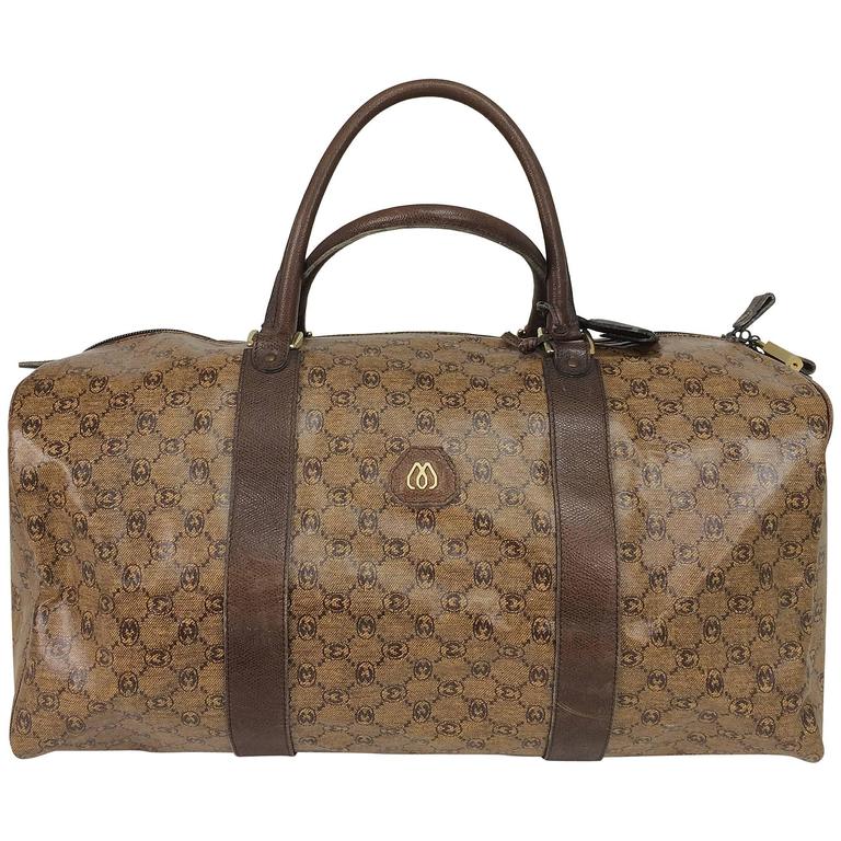 1980s Louis Vuitton Vintage Rare Monogram Canvas and Leather Luggage  Weekender Bag at 1stDibs