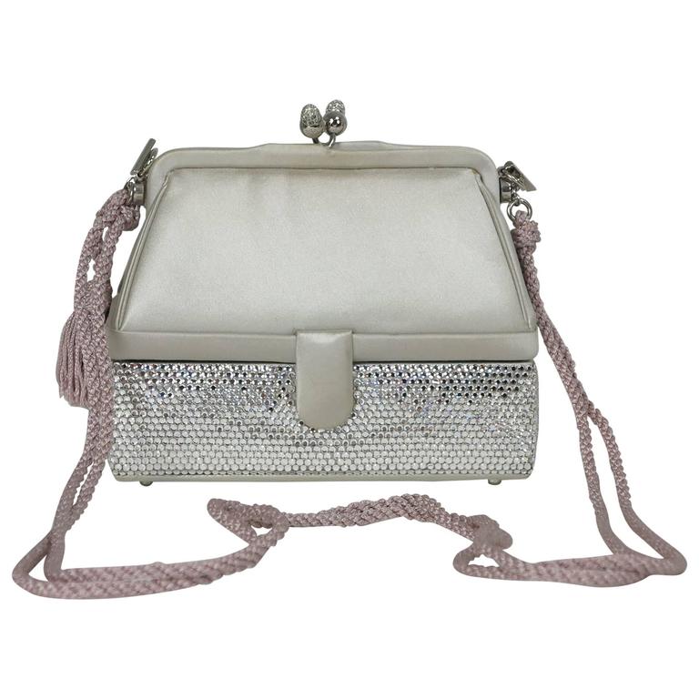 Judith Leiber Crystal-Embellished Lips Evening Bag - Silver Evening Bags,  Handbags - JUD60528
