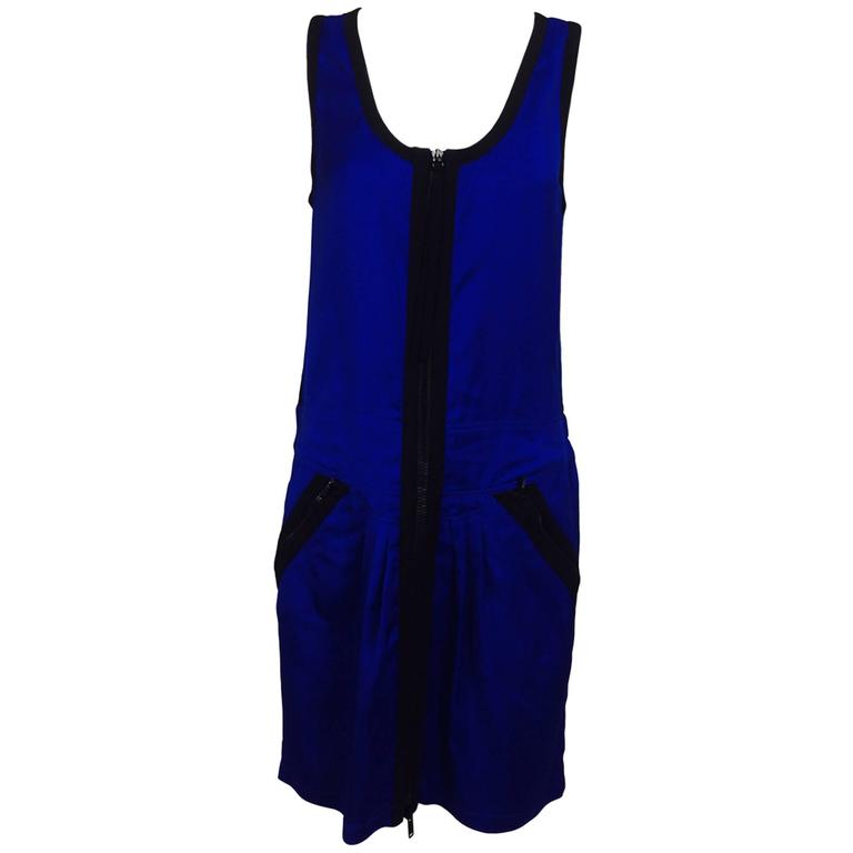 SOLD Gucci blue wtih black trim zipper front sleeveless dress Palm Beach Vintage SOLD Gucci blue wtih black trim zipper front sleeveless dress Palm Beach Vintage