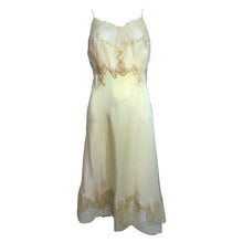 Vintage French Hand Made Champagne Silk Lace Slip 1950s