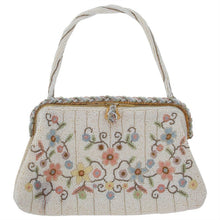 SOLD Llewellyn hand made in France beaded floral evening bag 1940s