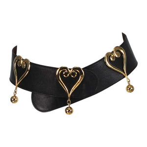 Moschino Redwall leather hearts belt 1980s
