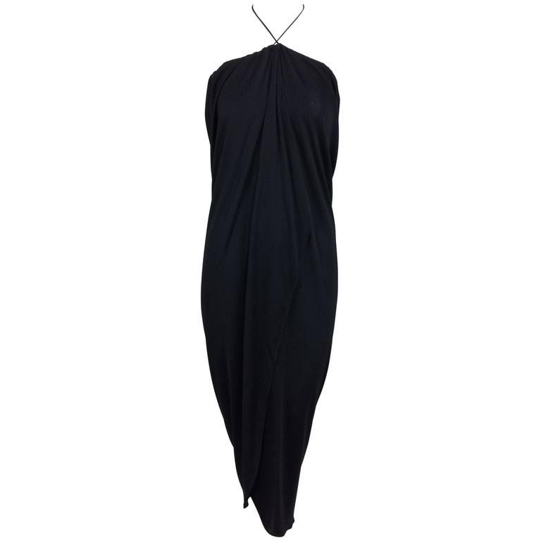 Stephen Burrows black jersey halter neck tulip hem dress 1970s – Palm Beach  Vintage
