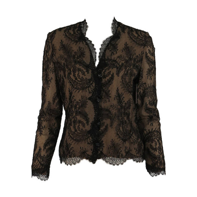 Romantic black Chantilly lace blouse 1930s